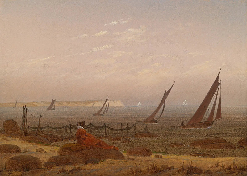 Donna sulla spiaggia di Rügen - Caspar David Friedrich