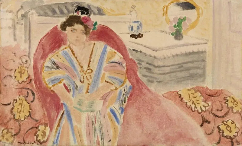 Donna su un divano rosso (Donna su un divano rosso) - Henri Matisse