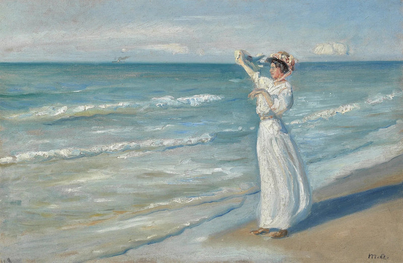 Donna su una spiaggia. - Michael Peter Ancher