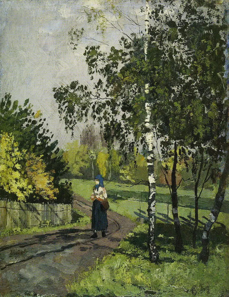 Donna su una strada di campagna - Edvard Munch
