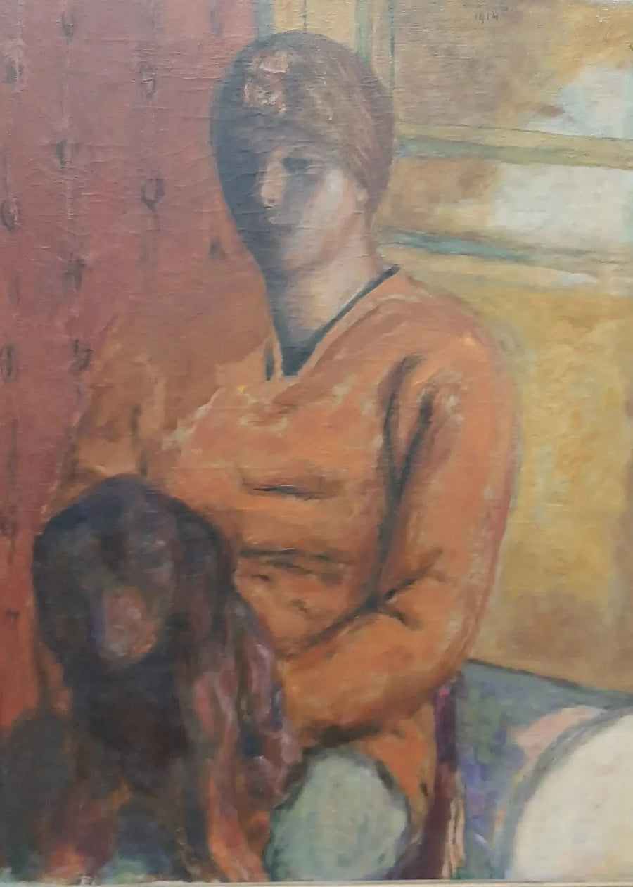 Donna che tiene un cane in grembo - Pierre Bonnard