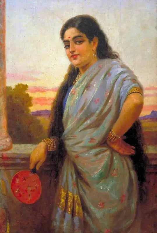 Donna che tiene un ventaglio - Ravi Varmâ