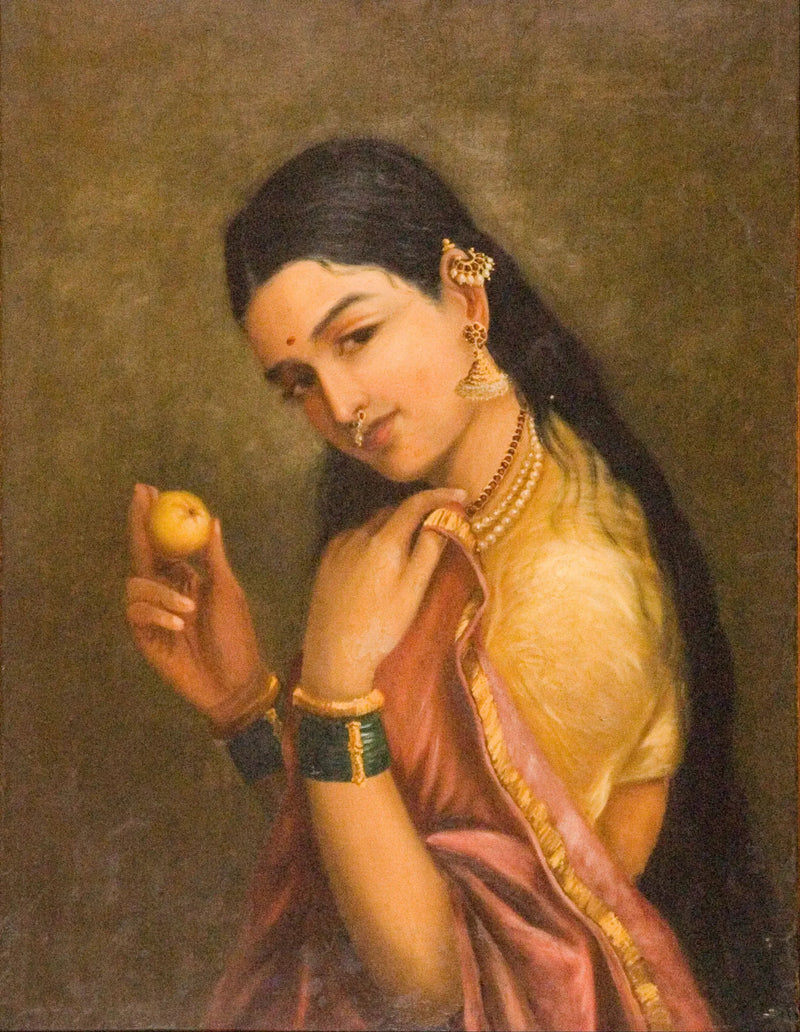 Donna che tiene un frutto - Ravi Varmâ