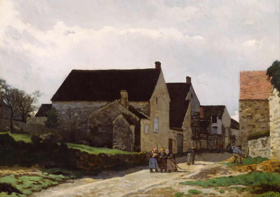 Donne che vanno nel bosco, paesaggio - Alfred Sisley
