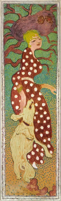 Donne nel giardino: donna con abito a pois bianchi - Pierre Bonnard
