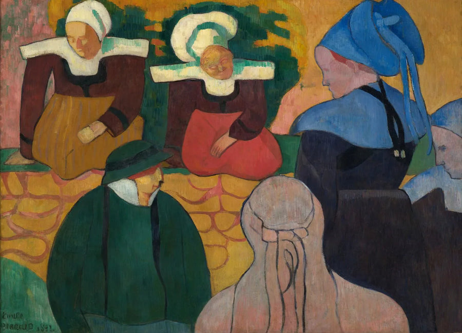 Donne bretoni davanti a un muro - Émile Bernard