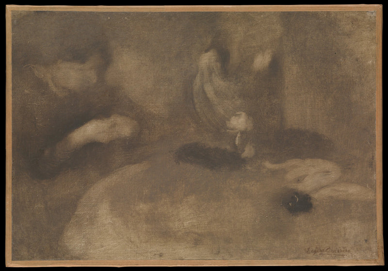 Femmes cousant à une table - Eugène Carrière