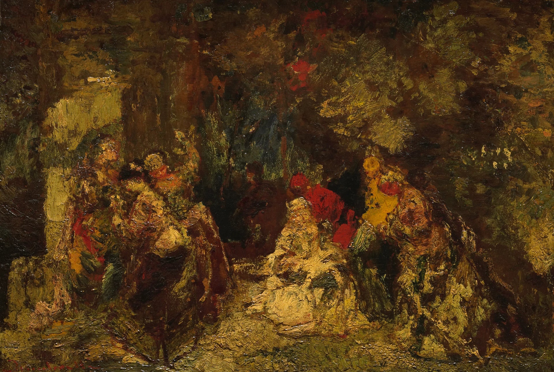 Femmes dans une forêt - Adolphe Monticelli