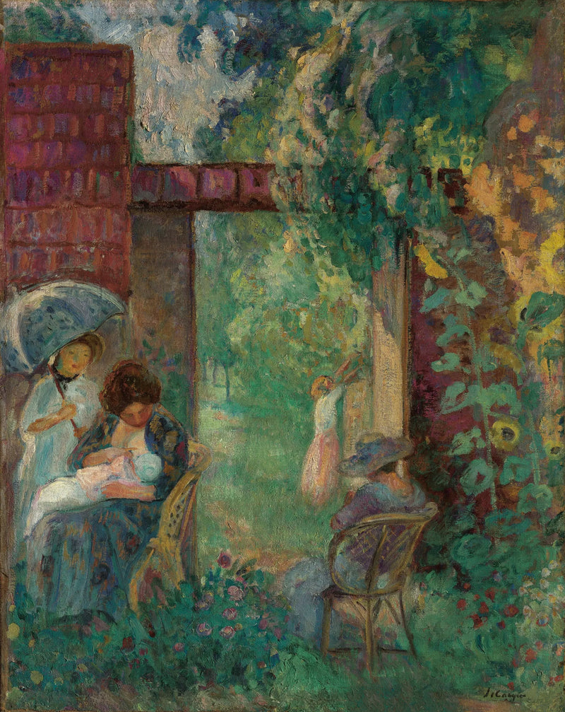 Donne e bambini in un giardino d'estate - Henri Lebasque