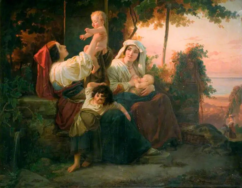 Donne italiane in un vigneto vicino a Roma - Julius Schrader