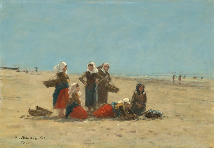 Donne sulla spiaggia di Berck - Eugène Boudin
