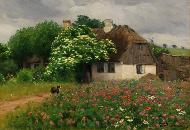 Fermo con fiori di prato - H. A. Brendekilde