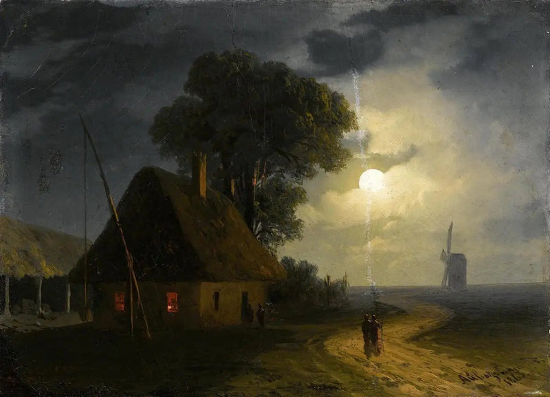 Fermo e mulino al chiaro di luna - Ivan Aïvazovski