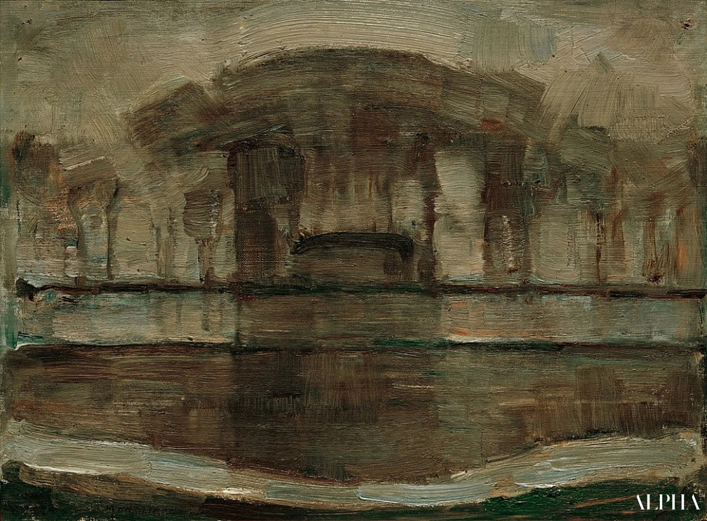 Ferme Geinrust dans le brouillard - Mondrian - Reproductions de tableaux et peintures haut de gamme