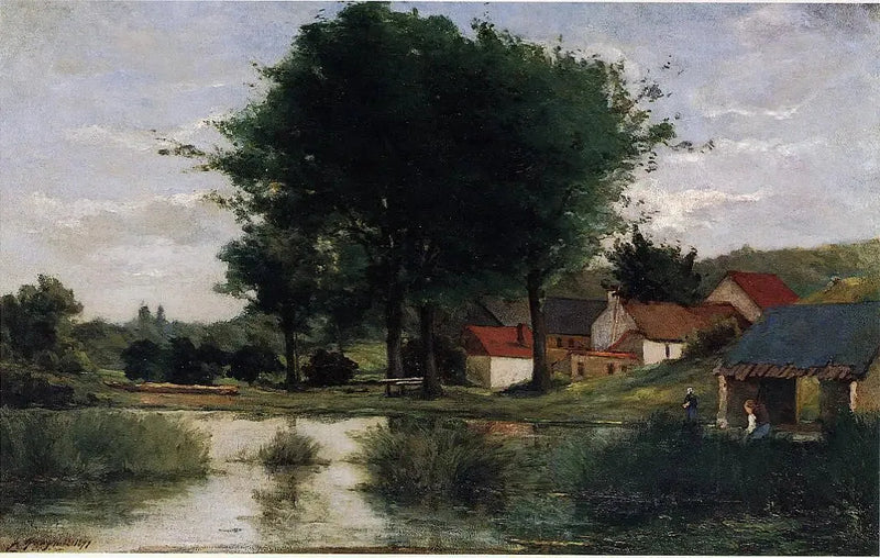 Fattoria vicino a uno stagno, o Paesaggio d'autunno - Paul Gauguin