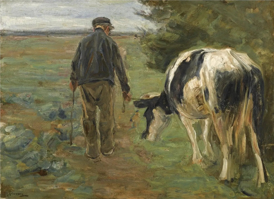 Contadino e mucca - Max Liebermann