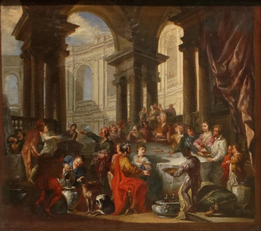 Festin donné sous un portico d'ordine ionico - Giovanni Paolo Panini