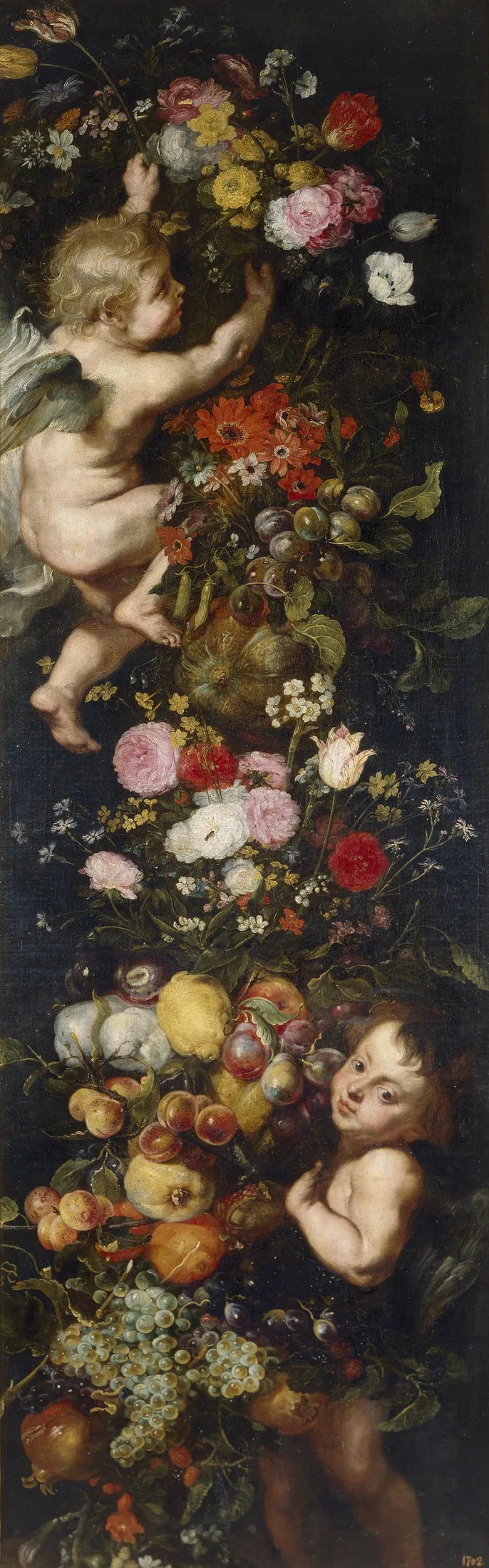 Festoon of Flowers and Fruits and Cherubs - Jan Brueghel l’Ancien