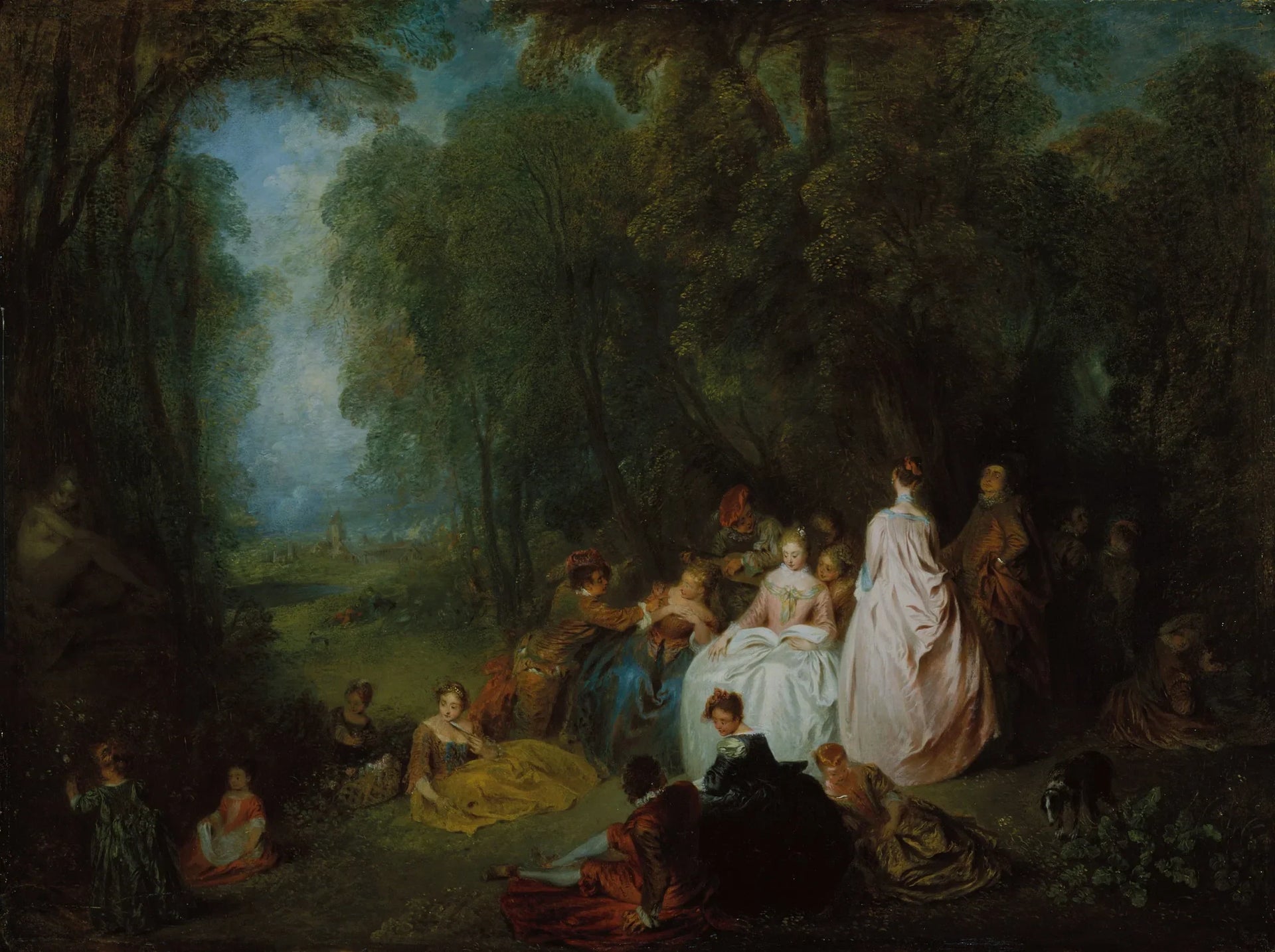 Fête champêtre - Antoine Watteau image 1 tableau peint à l’huile sur toile