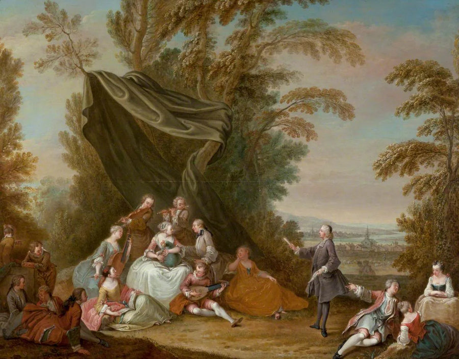 Festa campestre : Fête musicale sotto un baldacchino - Antoine Watteau