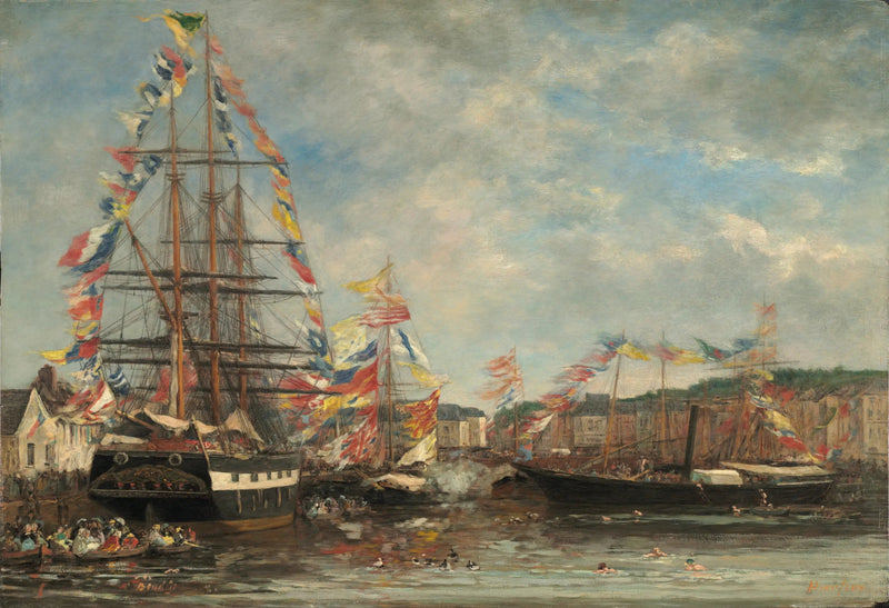 Festa nel porto di Honfleur - Eugène Boudin