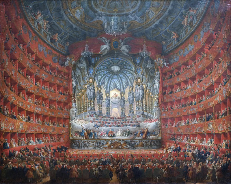 Festa musicale data dal cardinale de La Rochefoucauld al teatro Argentina di Roma nel 1747 in occasione del matrimonio del Delfino, figlio di Luigi XV - Giovanni Paolo Panini