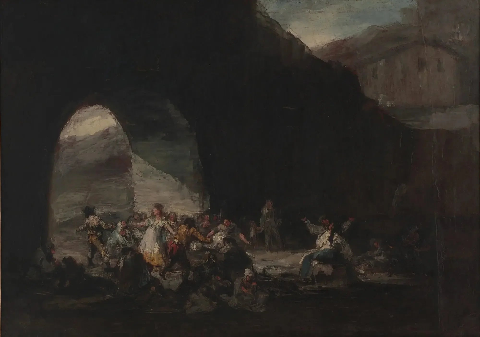 Fête populaire sous un pont ou bal populaire - Francisco de Goya image 1 reproduction d’œuvre d’art à l’huile