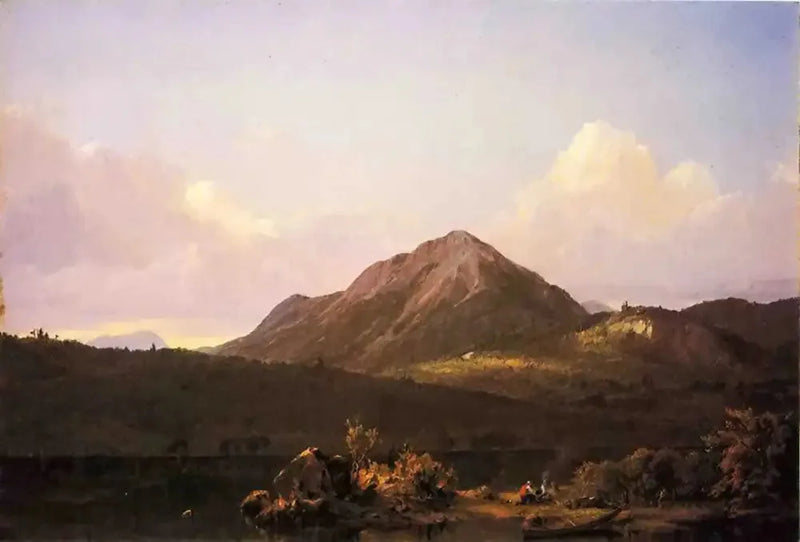 Fuoco da campo nella natura del Maine - Frederic Edwin Church