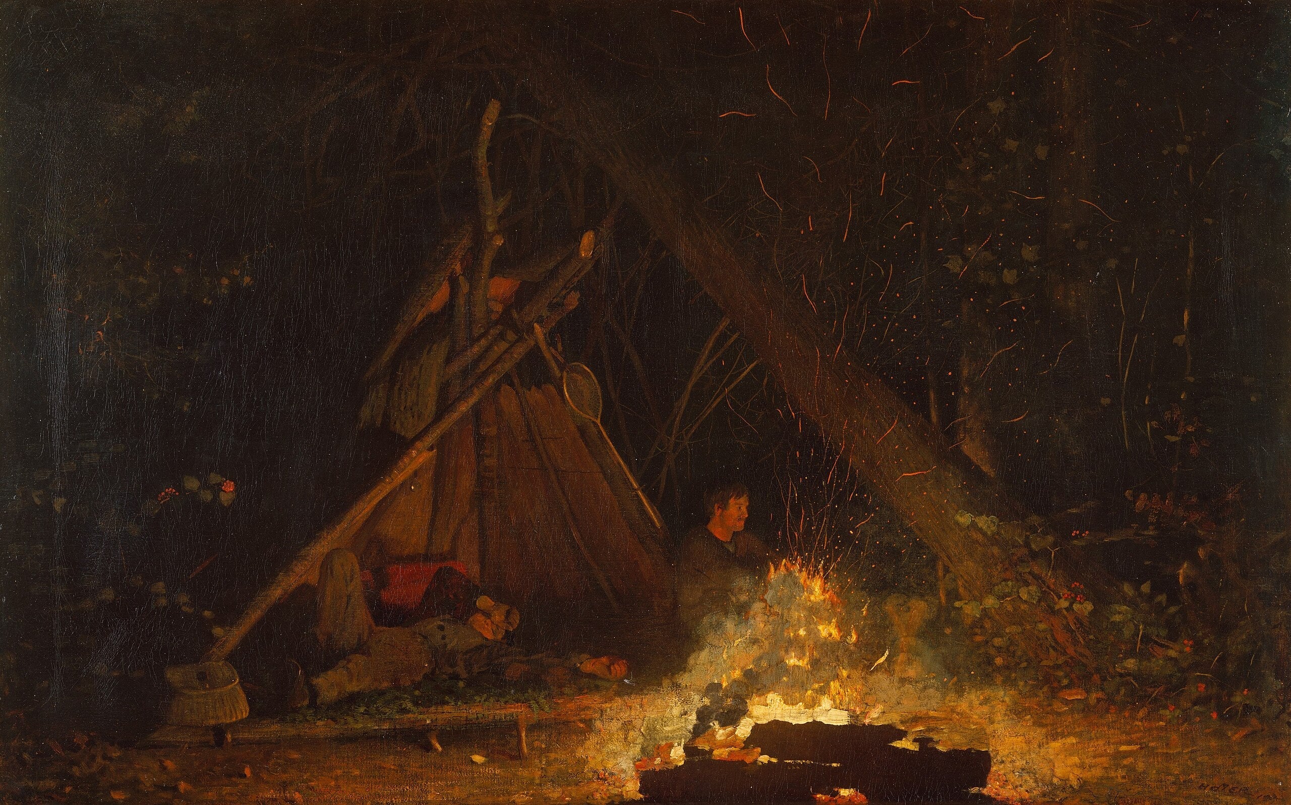 Feu de camp - Winslow Homer image 1 tableau peint à l’huile sur toile
