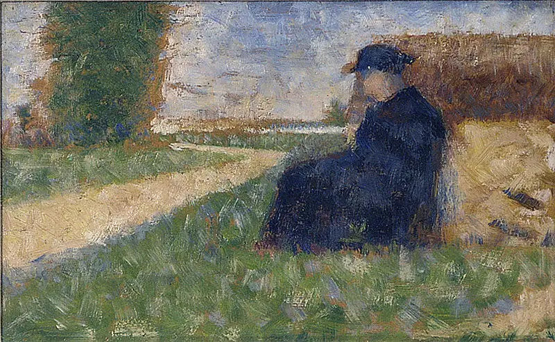 Figura massiccia in un paesaggio a Barbizon - Georges Seurat