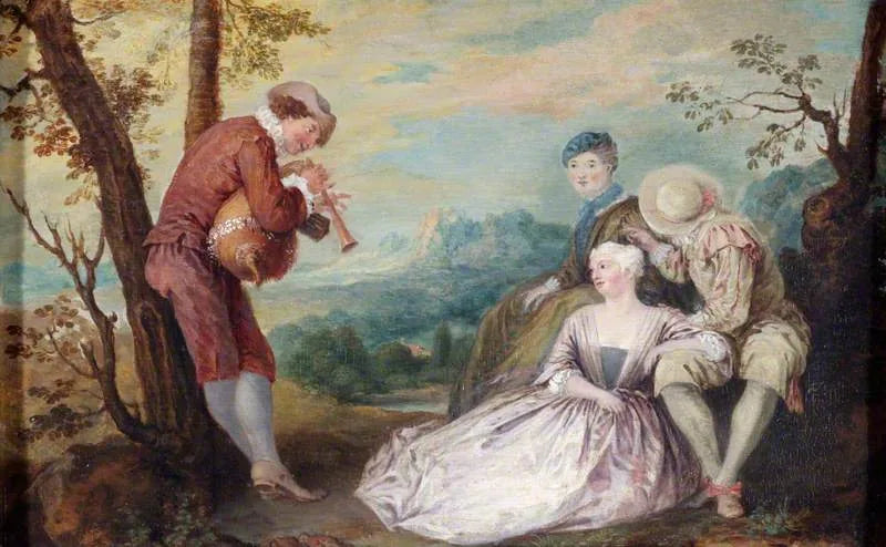 Figure in un paesaggio arcadico - Antoine Watteau