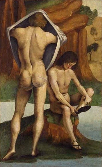 Figures dans un paysage : Due giovani nudi - Luca Signorelli