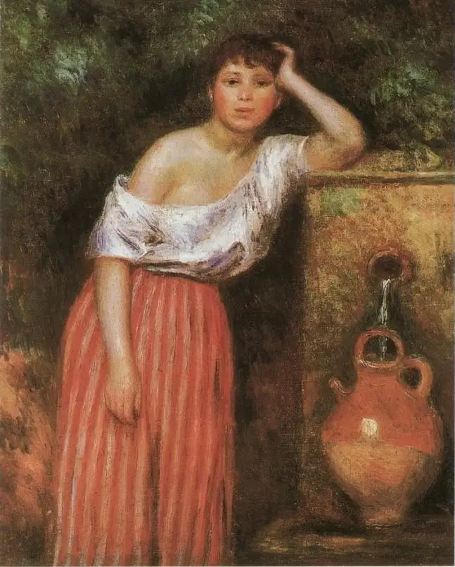 Ragazza accanto a una fontana - Pierre-Auguste Renoir