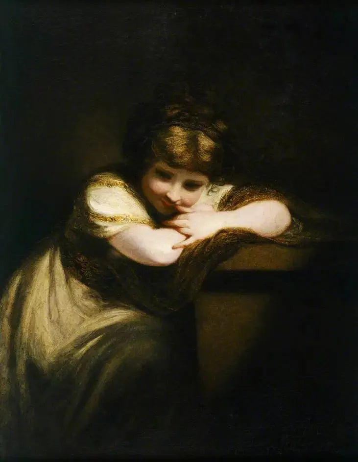 Fille appuyée sur un piédestal (La ragazza che ride) - Joshua Reynolds