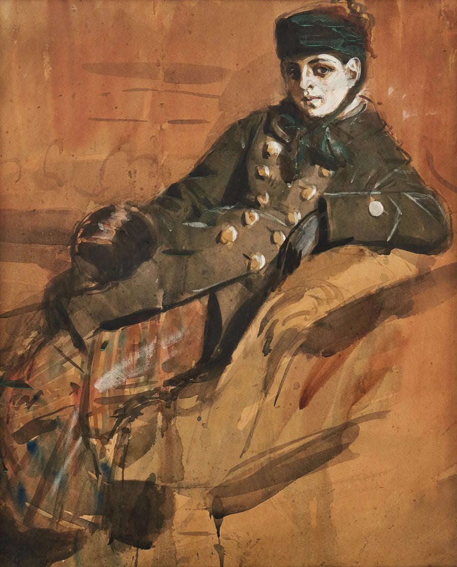 Ragazza seduta in abiti da viaggio - Anders Zorn