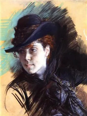 Ragazza con il cappello nero - Giovanni Boldini