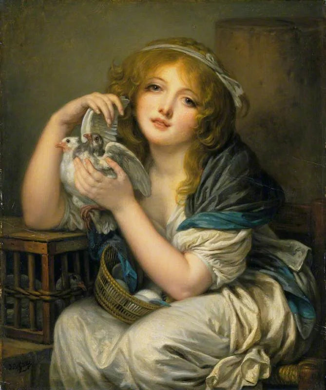 Ragazza con le colombe - Jean-Baptiste Greuze