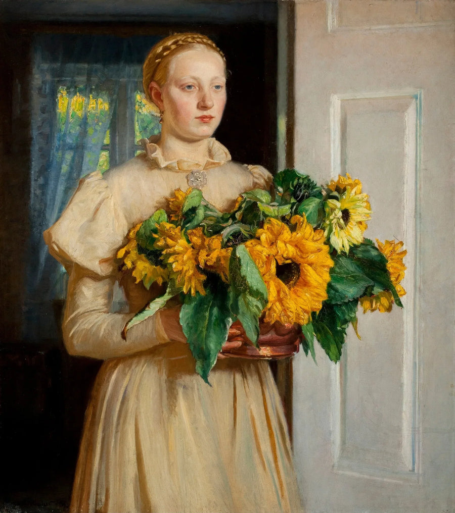 Ragazza con girasoli (1893) - Michael Peter Ancher