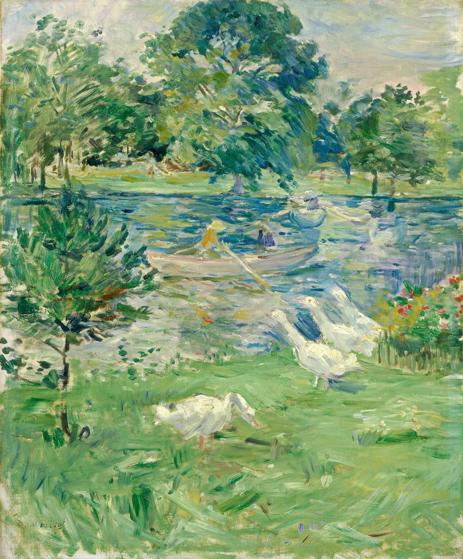 Ragazza in una barca con oche - Berthe Morisot