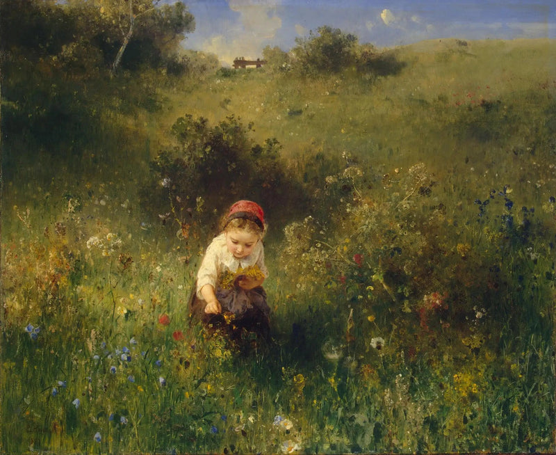 Ragazza in un campo - Ludwig Knaus