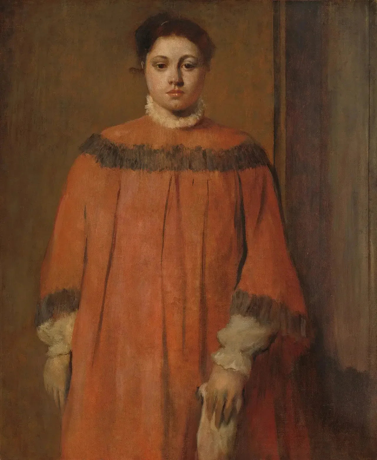 Fille en rouge - Edgar Degas image 1 copie de tableau peinte à la main