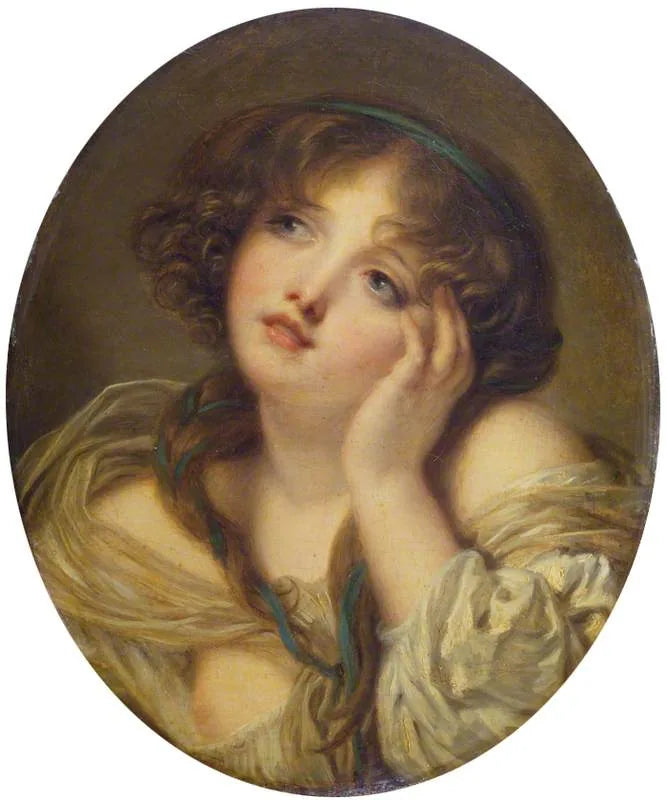 Ragazza appoggiata sulla sua mano - Jean-Baptiste Greuze