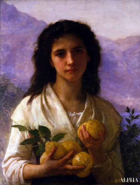 Fille tenant des citrons - William Bouguereau - Reproductions de tableaux et peintures haut de gamme