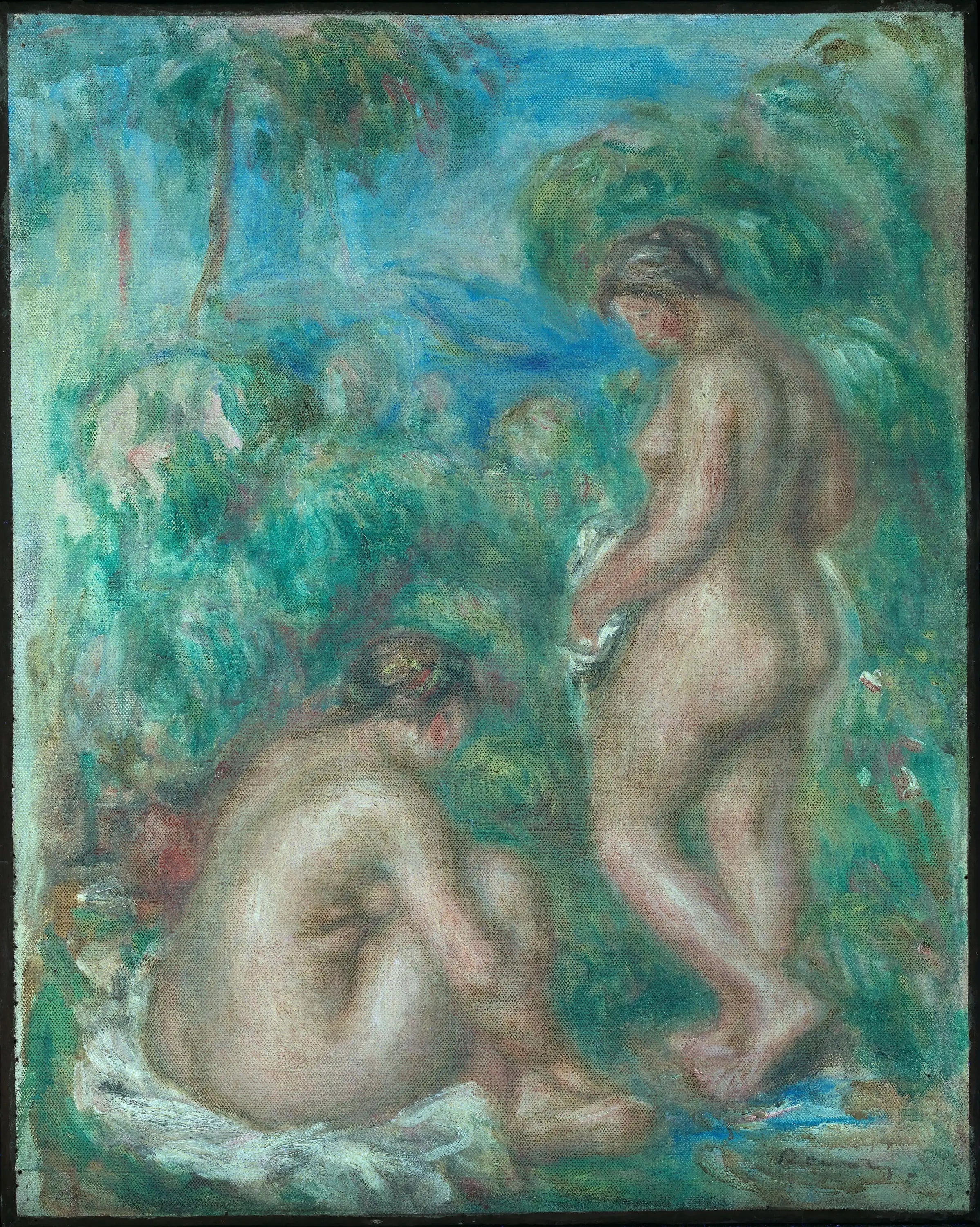 Filles de Badende - Pierre-Auguste Renoir image 1 copie peinte à la main à l’huile