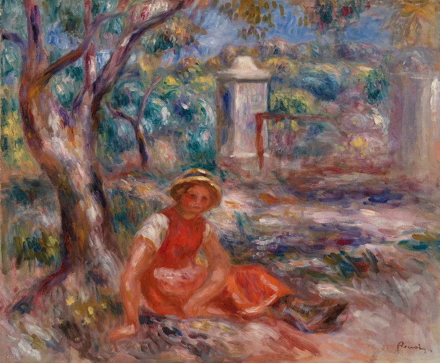 Bambina ai piedi di un albero (Bambina ai piedi di un albero) - Pierre-Auguste Renoir