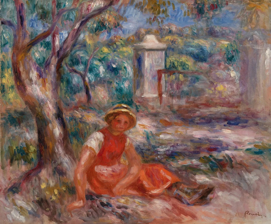 Bambina ai piedi di un albero (Bambina ai piedi di un albero) - Pierre-Auguste Renoir