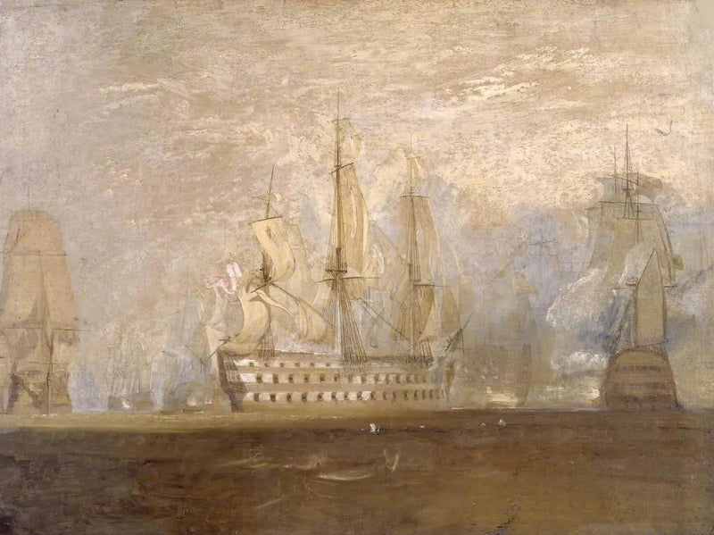 Prima bozza per 'La battaglia di Trafalgar' - J. M. W. Turner