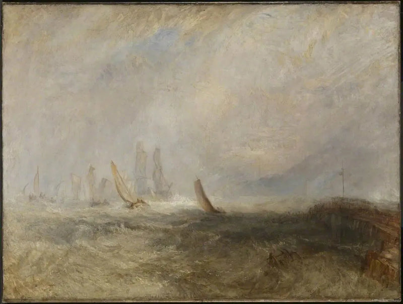 Barche da pesca che portano una nave disabile in porto Ruysdael - J. M. W. Turner