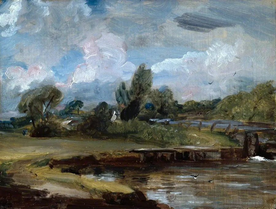 Flatford Lock, un percorso sul bordo di un fiume - John Constable