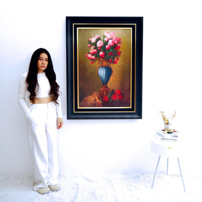 Fiori in un vaso antico - Supoj | 60 x 90 cm Riproduzioni di dipinti a olio